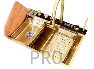 Fregadero Oro Multifunción con Pantalla Digital