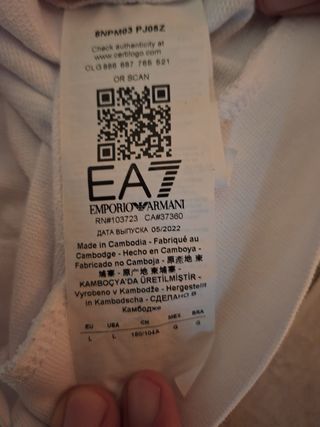Felpa EA7 Emporio Armani Bianca L