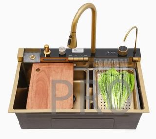 Fregadero Oro Multifunción con Pantalla Digital