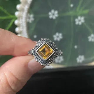 Anillo Plata 925 Citrino Natural