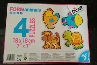 Puzzle Diset FORM animals 4 piezas