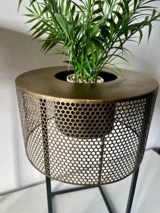 Set di 2 Vasi Metallici Dorati