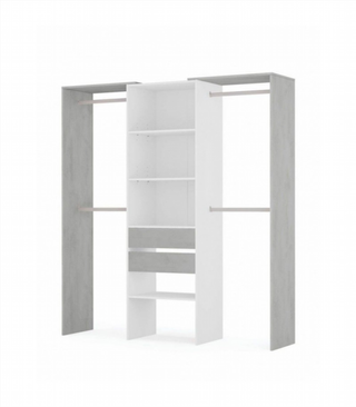 Kit  Vestidor 179 cm. Blanco Artik/Cemento