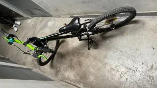 Bicicleta infantil verde y negra