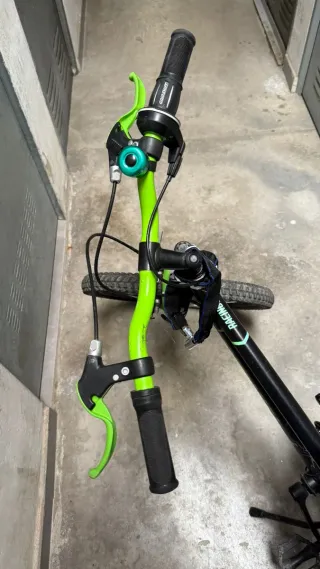 Bicicleta infantil verde y negra