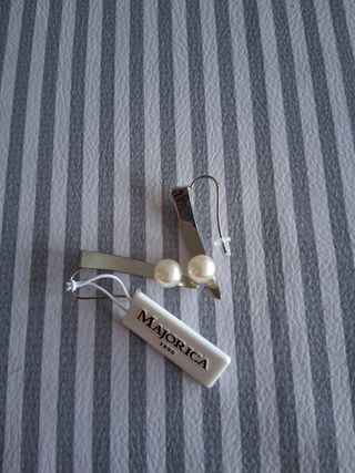 Pendientes Majorica Perlas Auténticas Plata