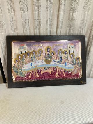 Quadro La Santa Cena in legno