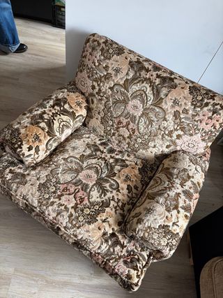 Sillón Vintage Floral Marrón y Rosa