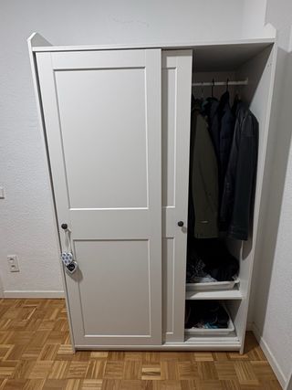 Armario corredero con doble puerta blanco