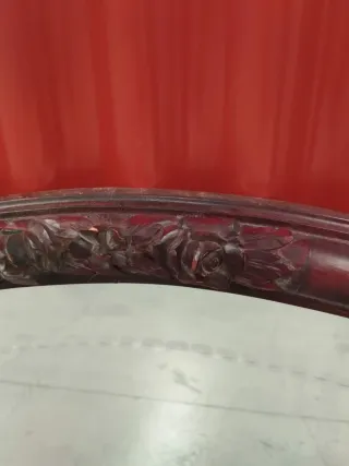 Specchio Ovale Antico in Legno