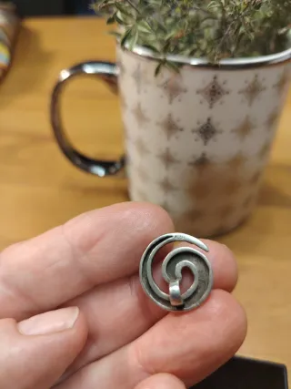 Colgante y pendientes plata ley espiral