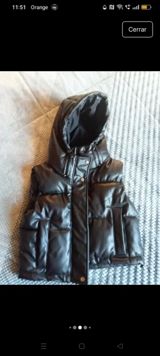 Chaleco efecto cuero negro Talla XS