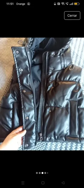 Chaleco efecto cuero negro Talla XS