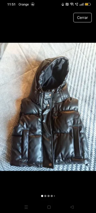 Chaleco efecto cuero negro Talla XS