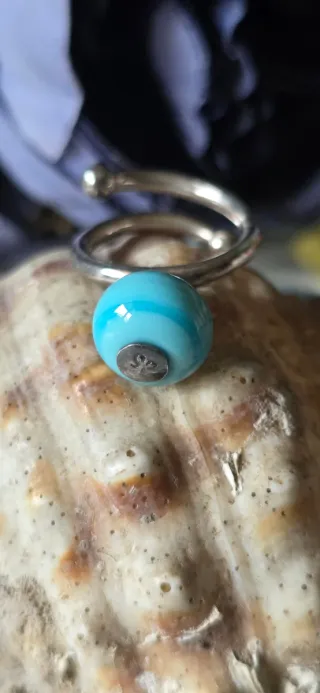 Anillo Plata Años 90 Turquesa Ajustable