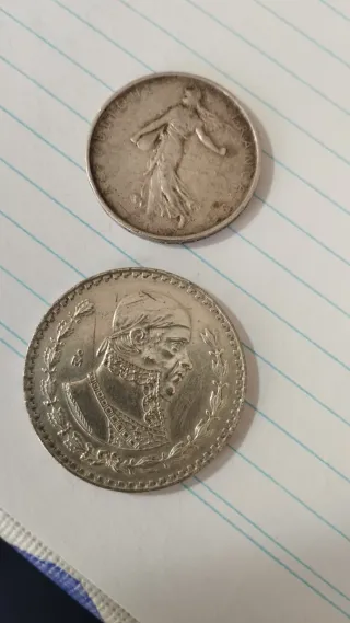 Lote 2 monedas plata