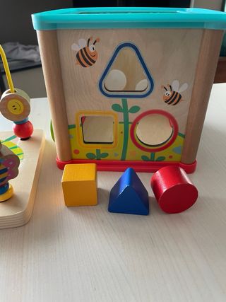 Cubo di abilità motorie in legno per bambini