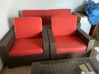 Sofá Exterior Resina Marrón