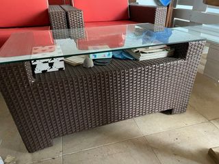 Sofá Exterior Resina Marrón