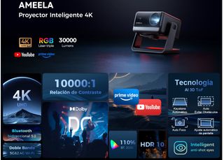 Proyector AMEELA WiFi Bluetooth 30000 Lúmenes