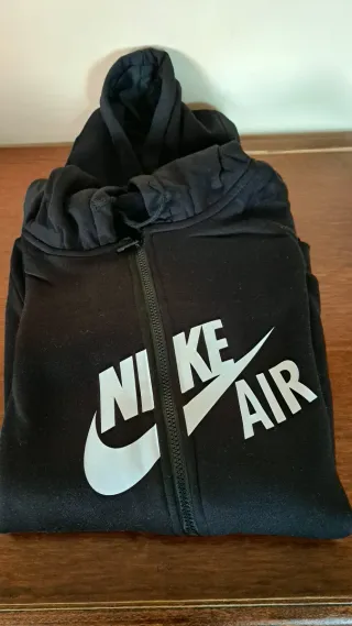Felpa Nike Air con zip nera