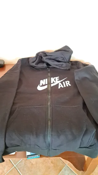 Felpa Nike Air con zip nera