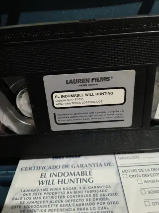 El Indomable Will Hunting VHS
