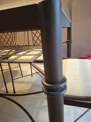 Mesa forja cristal 160x90cm