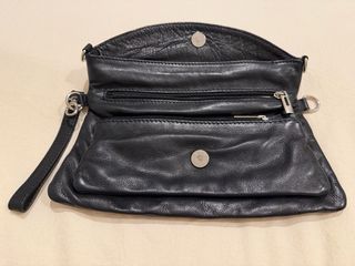 Bolso Clutch Piel Negro