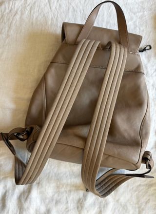 Mochila Piel Longchamp Beige