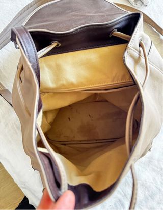 Mochila Piel Longchamp Beige