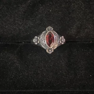 Anillo Plata Granate Natural