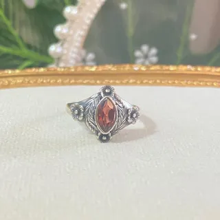 Anillo Plata Granate Natural