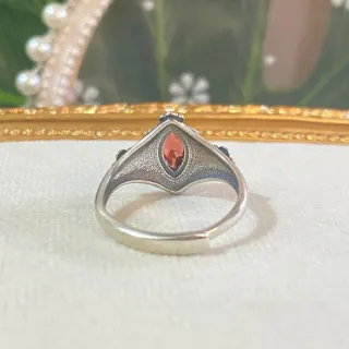 Anillo Plata Granate Natural