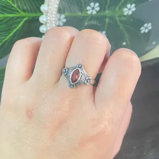 Anillo Plata Granate Natural