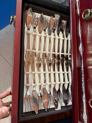 Juego Cubiertos Acero Inox 18/10 Chapado