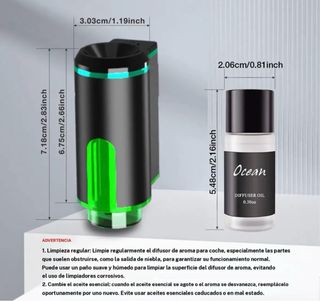 Difusor Aroma Coche Multifuncional, carga de USB-C