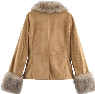 Chaqueta ante sintético con cuello pelo .Nueva! M