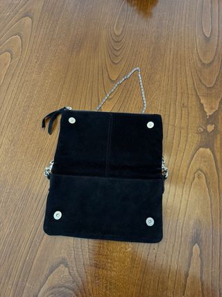 Bolso Negro Ante Estrellas Cadena Brownie