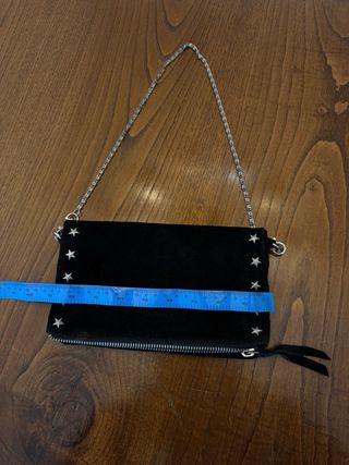 Bolso Negro Ante Estrellas Cadena Brownie