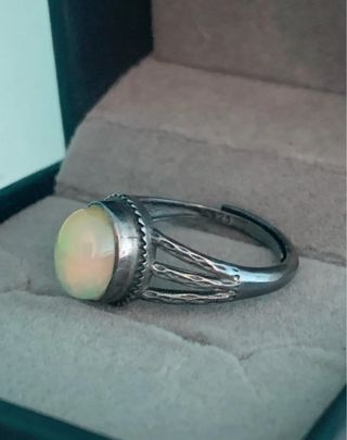 Anillo Plata Opal Etíope Multicolor