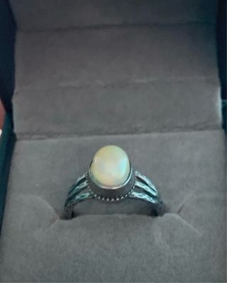 Anillo Plata Opal Etíope Multicolor