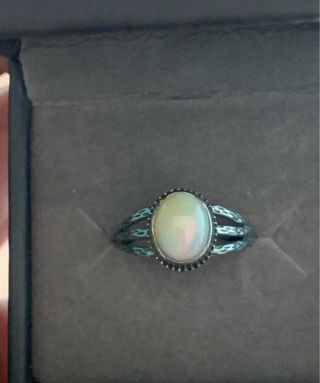Anillo Plata Opal Etíope Multicolor