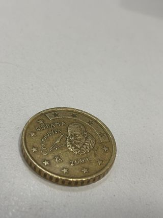 Moneda 50 céntimos Cervantes 2001 España