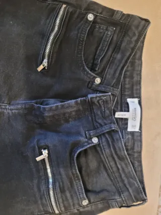 Pantalón vaquero negro Mango pitillo T.36