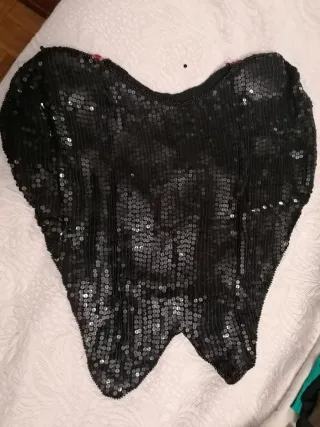 Blusa fiesta lentejuelas negra y roja