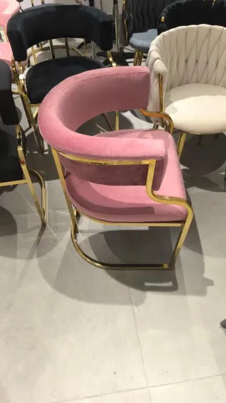 Silla terciopelo + cubo madera