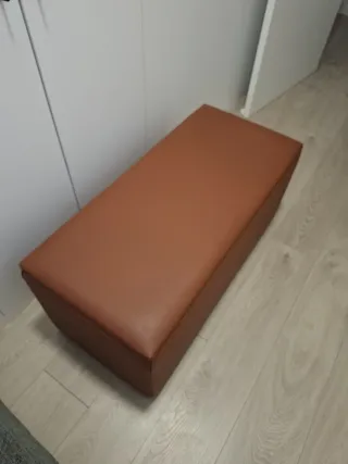 Baúl de madera forrado de polipiel (escay) marron