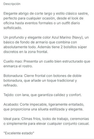 Abrigo de lana de El Ganso.