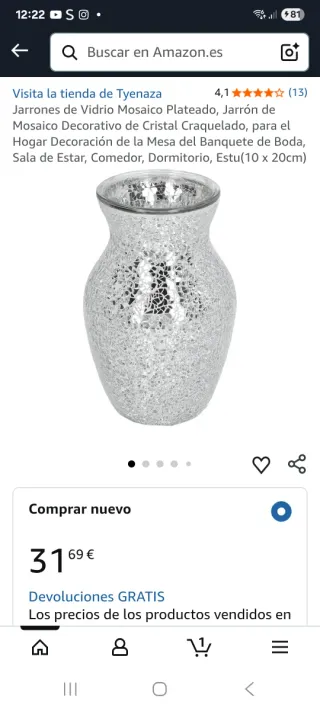 Vasi decorativi in mosaico in cristallo argentato 2